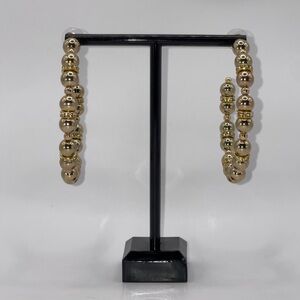 Gold Beaded Hoop Earrings